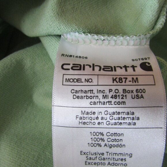 Carhartt Men's Loose Fit Heavyweight Short-Sleeve Pocket T-Shirt Aventurine K87 - Picture 2 of 2